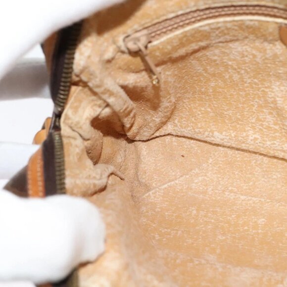 CELINE Macadam Canvas Shoulder Bag PVC Leather Brown Gold Auth - Picture 12 of 16